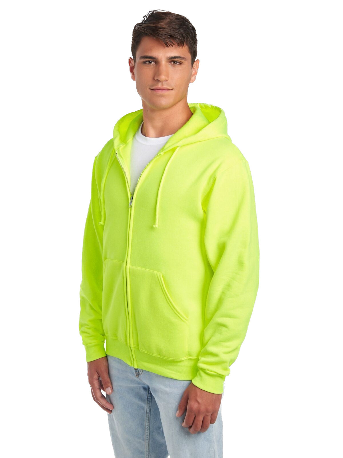 Unisex NuBlend�� Fleece Full-Zip Hoodie - High Viz Safety Green