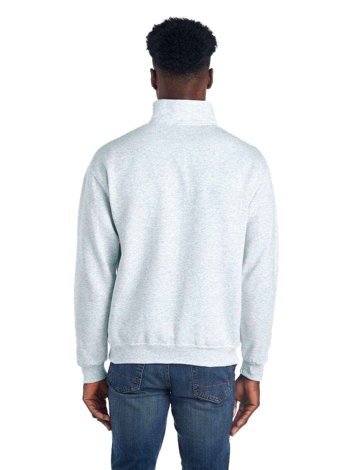 Unisex NuBlend® Quarter-Zip Cadet Collar Sweatshirt - Ash