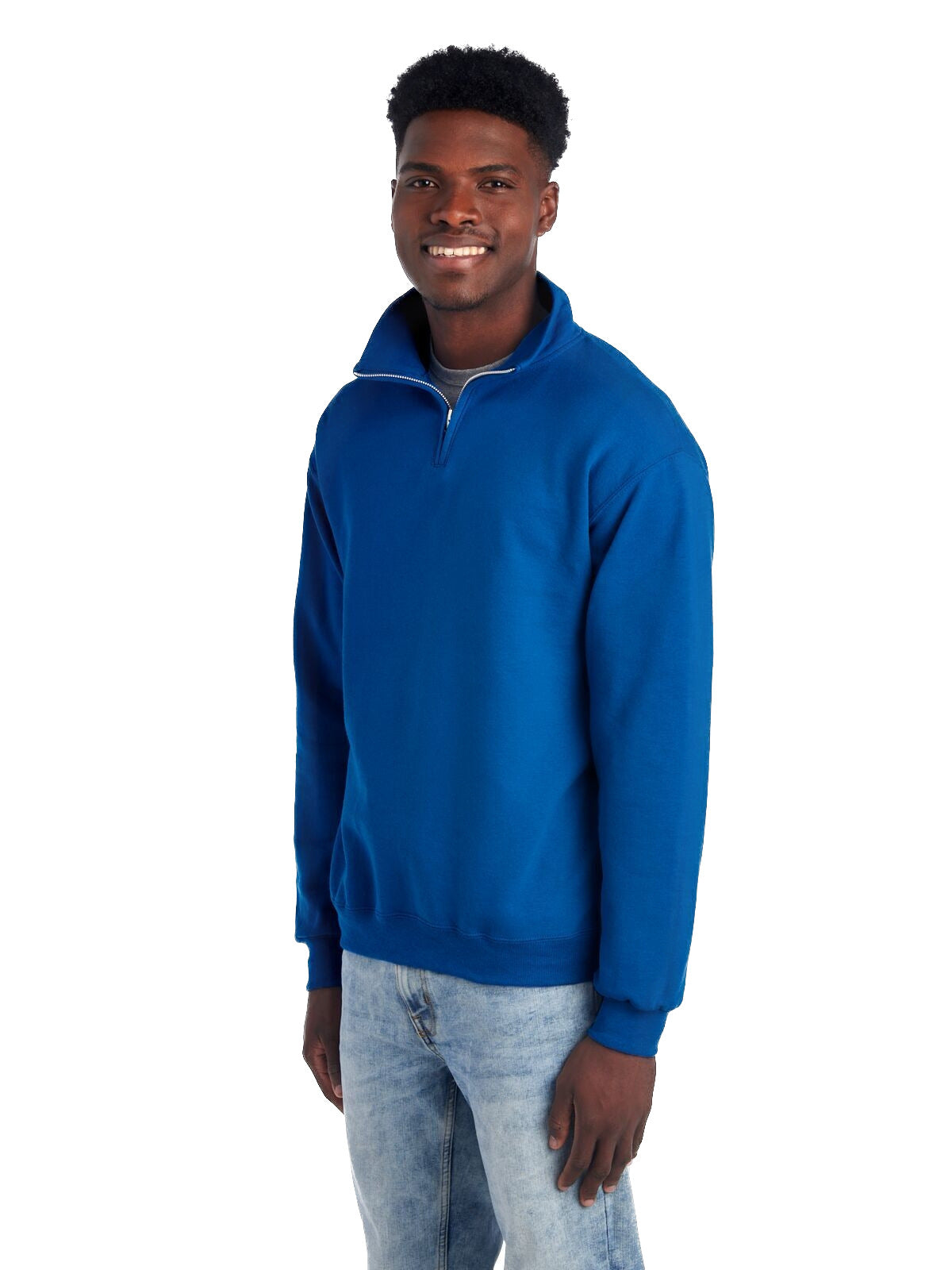Unisex NuBlend® Quarter-Zip Cadet Collar Sweatshirt - Royal