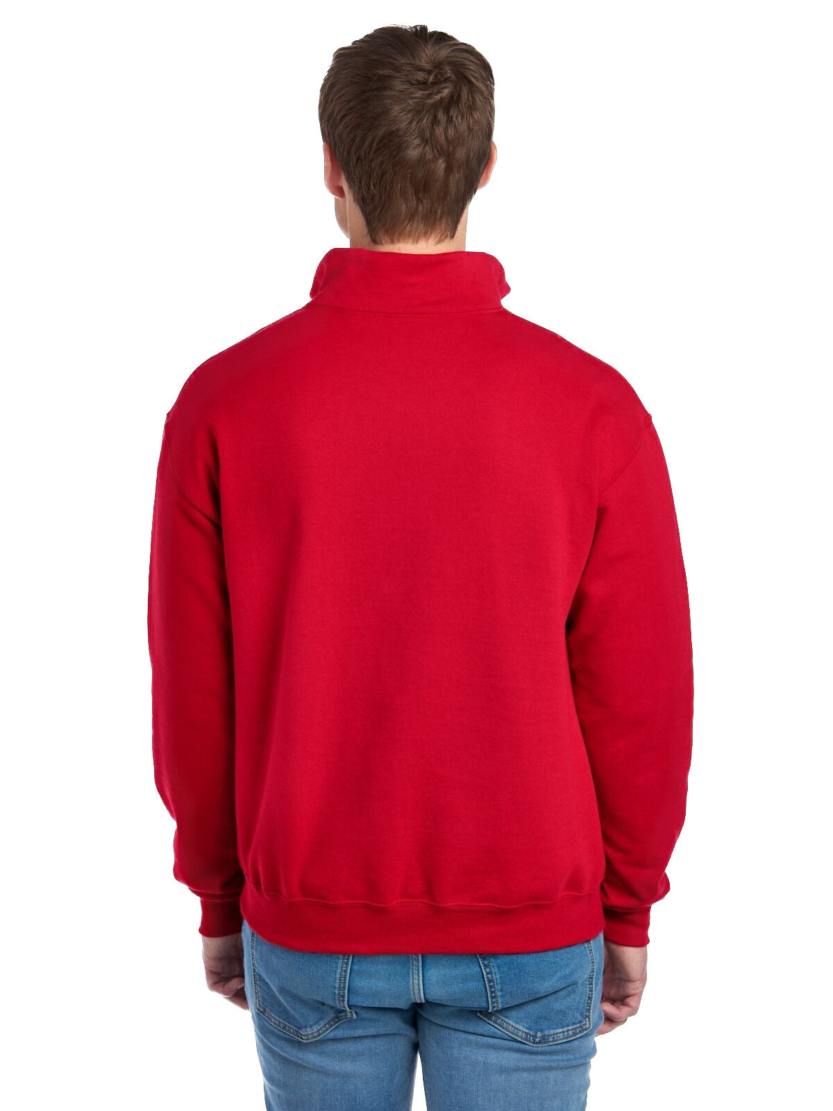 Unisex NuBlend® Quarter-Zip Cadet Collar Sweatshirt - True Red