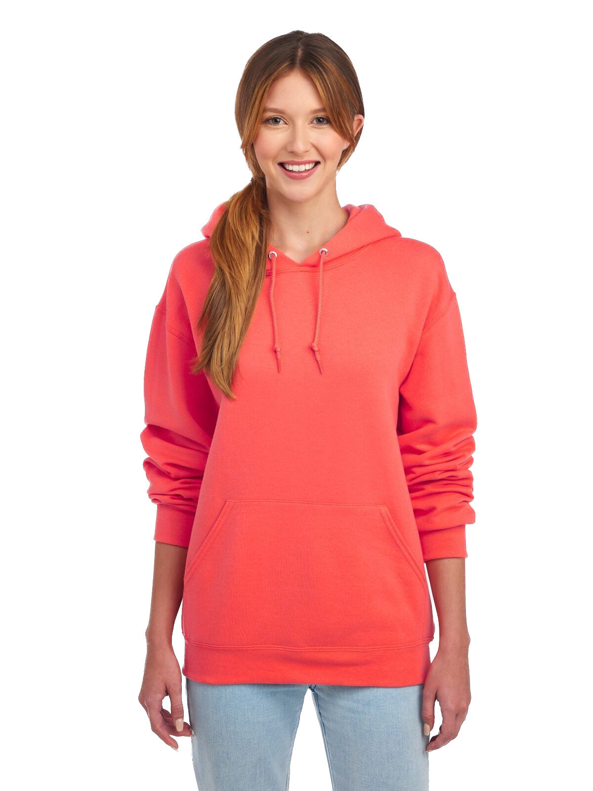 Unisex NuBlend® Fleece Pullover Hoodie - Sunset Coral