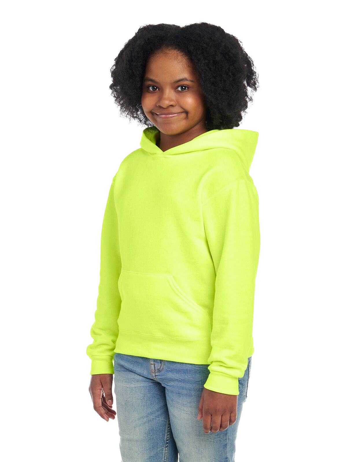Youth NuBlend�� Fleece Pullover Hoodie - High Viz Safety Green