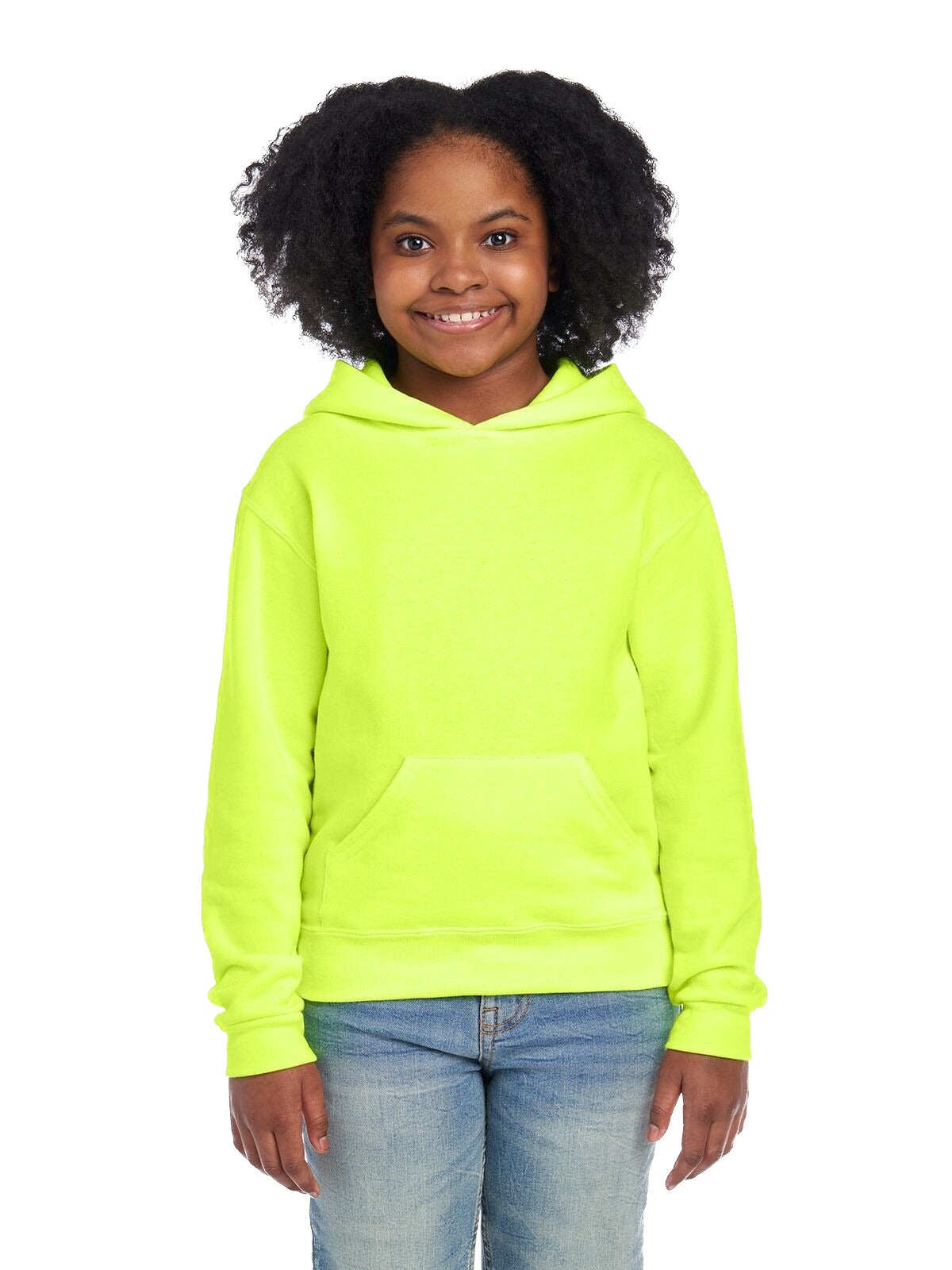 Youth NuBlend�� Fleece Pullover Hoodie - High Viz Safety Green