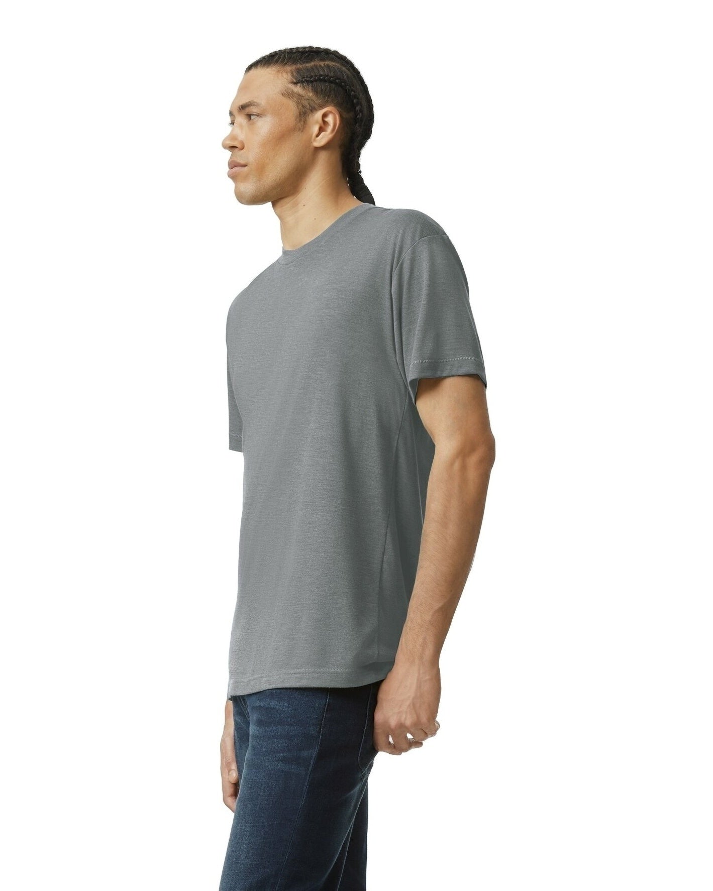 Unisex Triblend Short-Sleeve Track T-Shirt - Athletic Gray