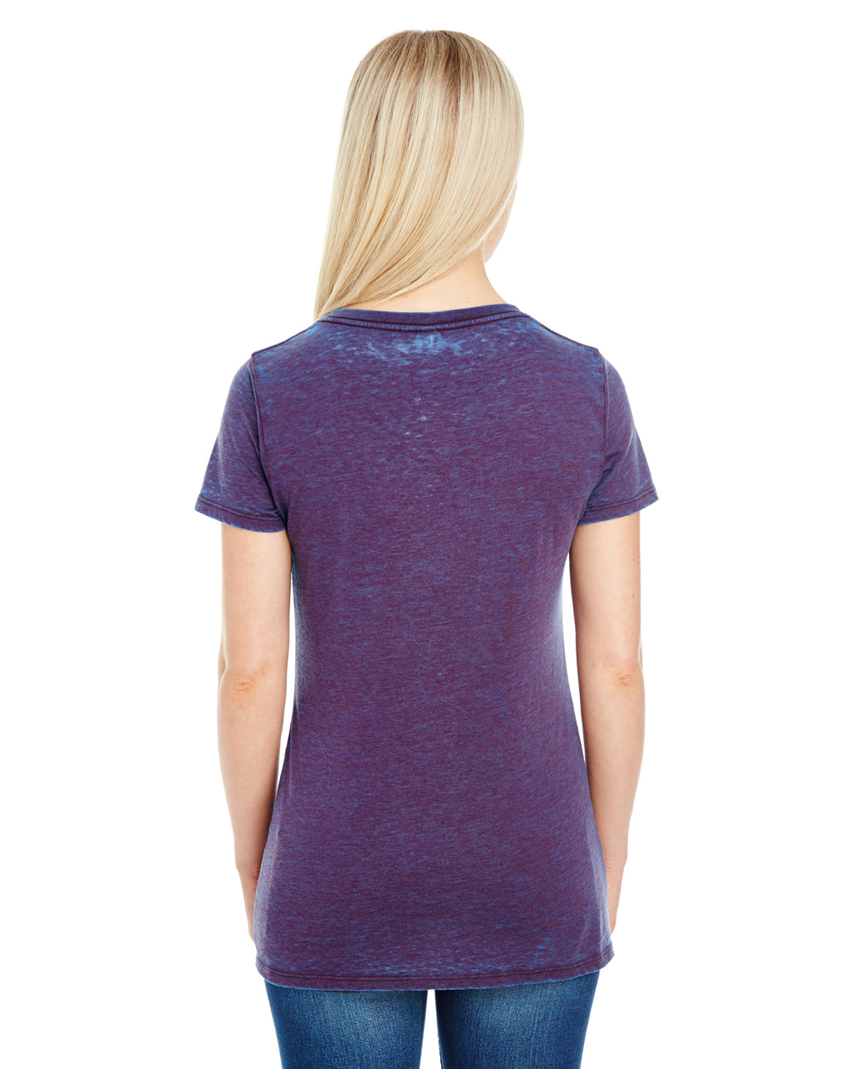 Women's Cross Dye Short-Sleeve V-Neck T-Shirt - Berry