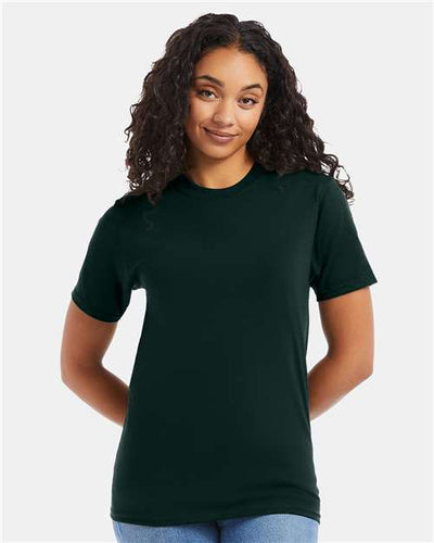 Hanes 5180 Deep Forest — on model front