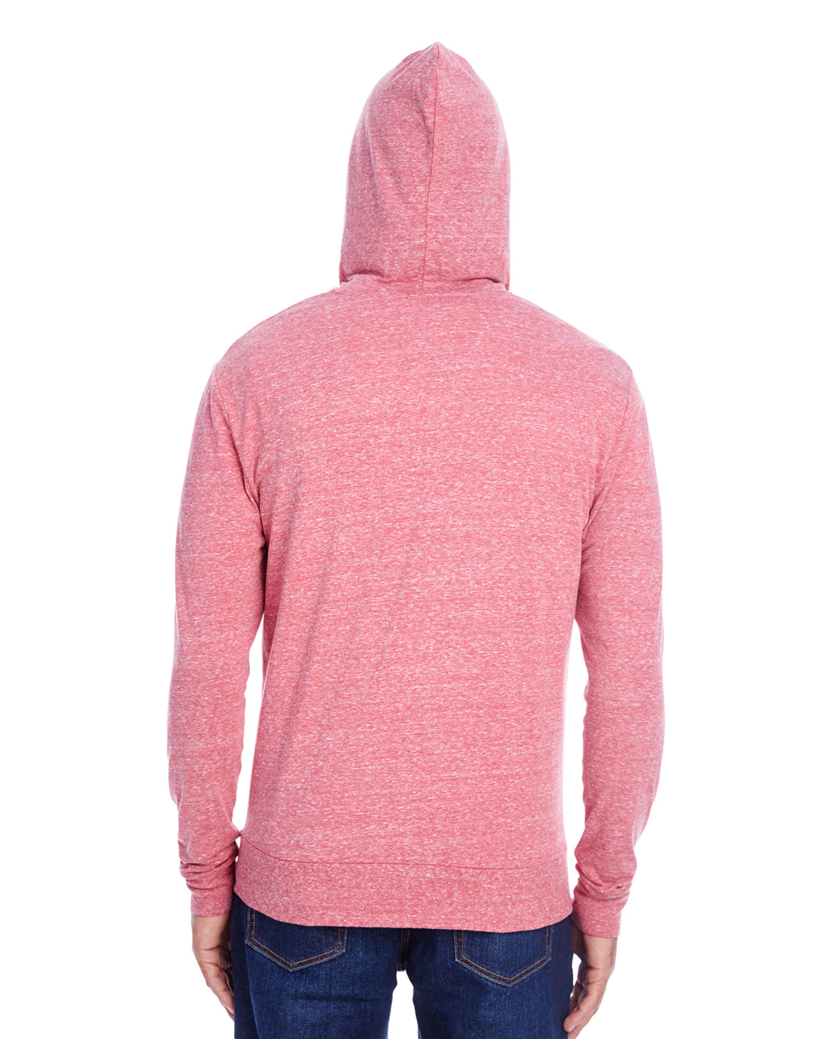 Unisex Triblend Full-Zip Light Hoodie - Red Triblend
