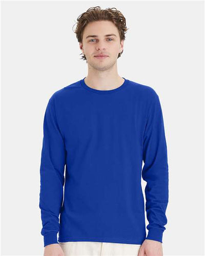 Hanes 5286 Deep Royal — on model front