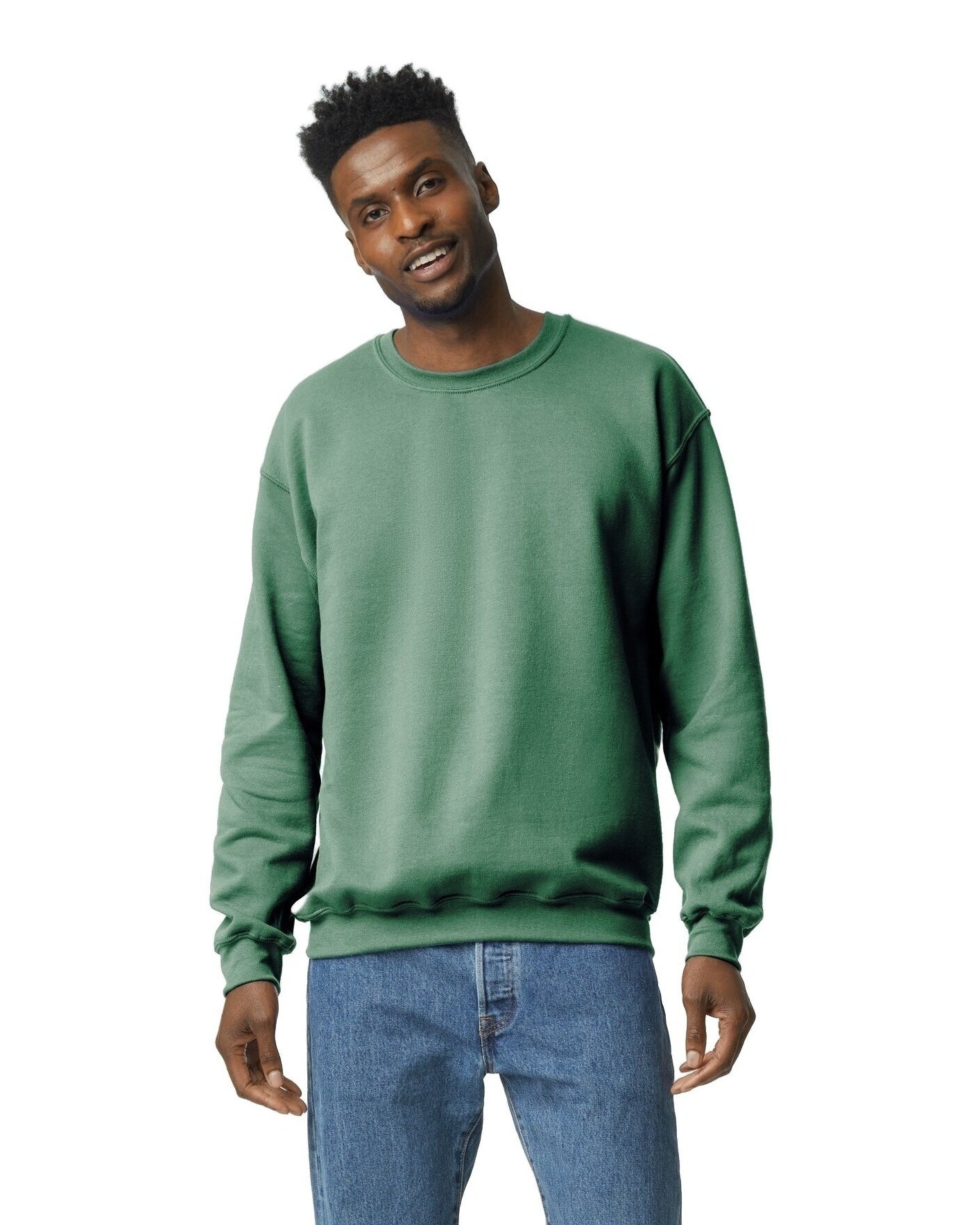 Unisex Heavy Blend��� 50/50 Fleece Crew - Heather Sport Dark Green