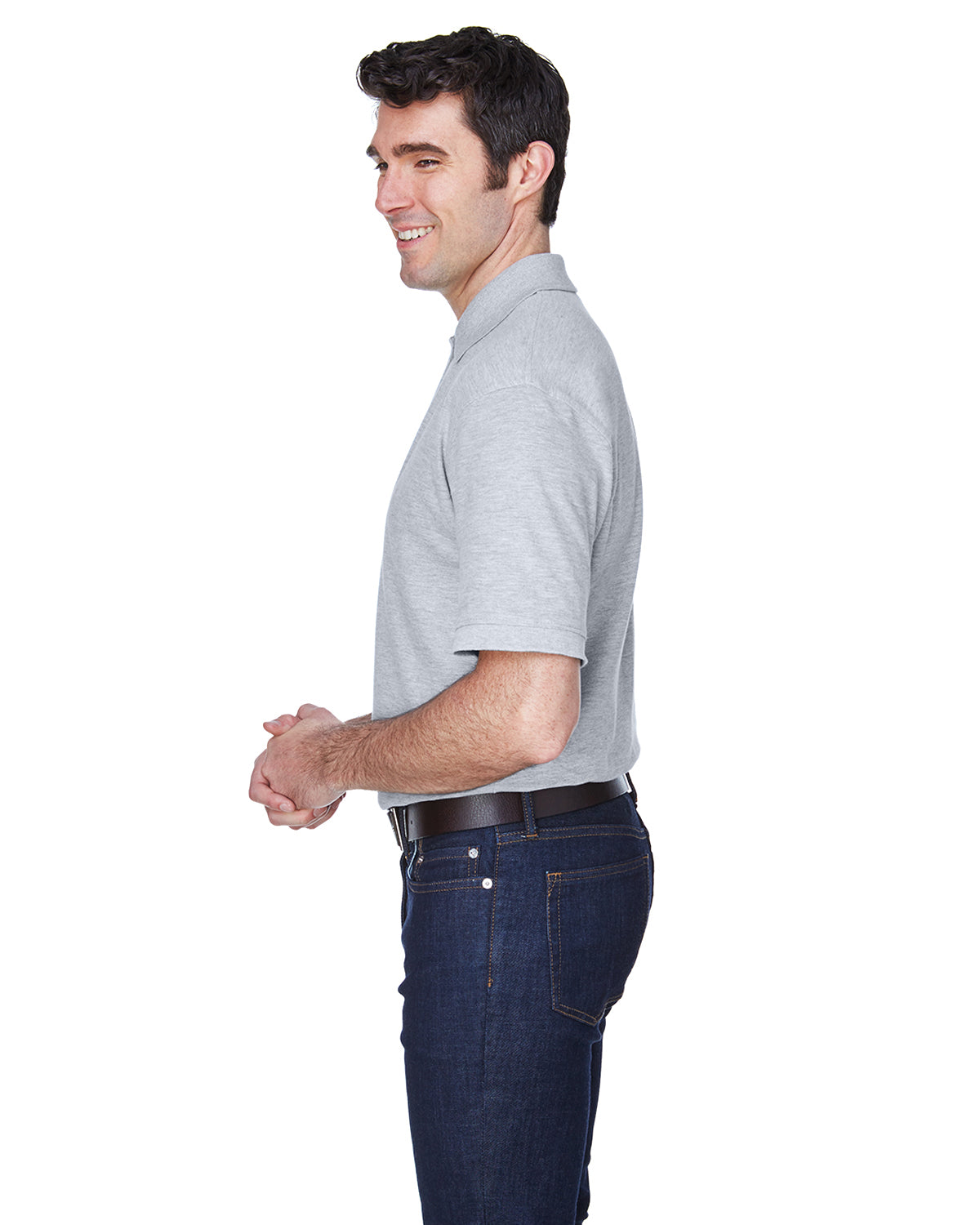 Men's Whisper Piqué Polo - Heather Gray