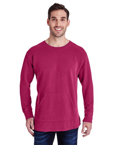Unisex French Terry Crew With Pocket - Crimson