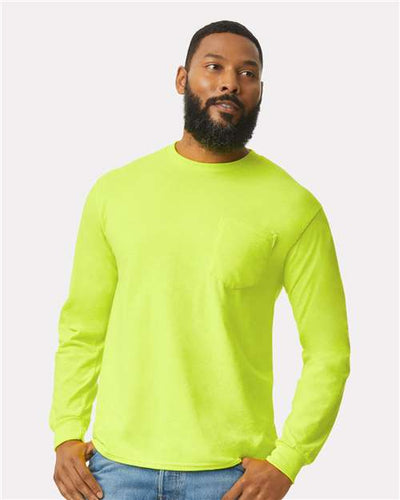Gildan 2410 Safety Green — on model front