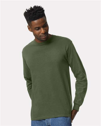 Gildan 2400 Military Green — on model front