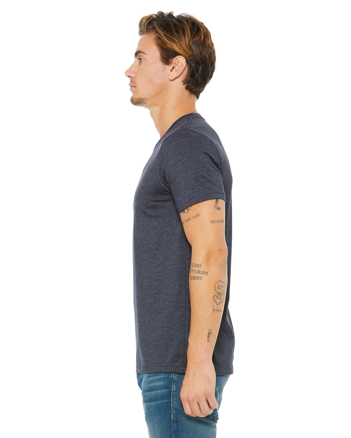 Unisex Heather CVC T-Shirt - Heather Navy