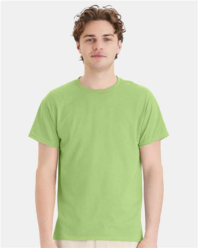 Hanes 5170 Lime — on model front