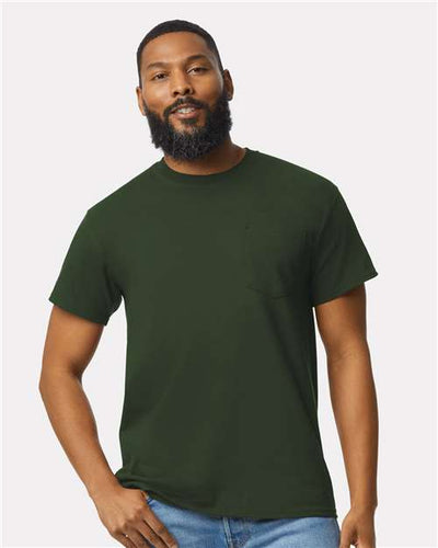 Gildan 2300 Forest Green — on model front