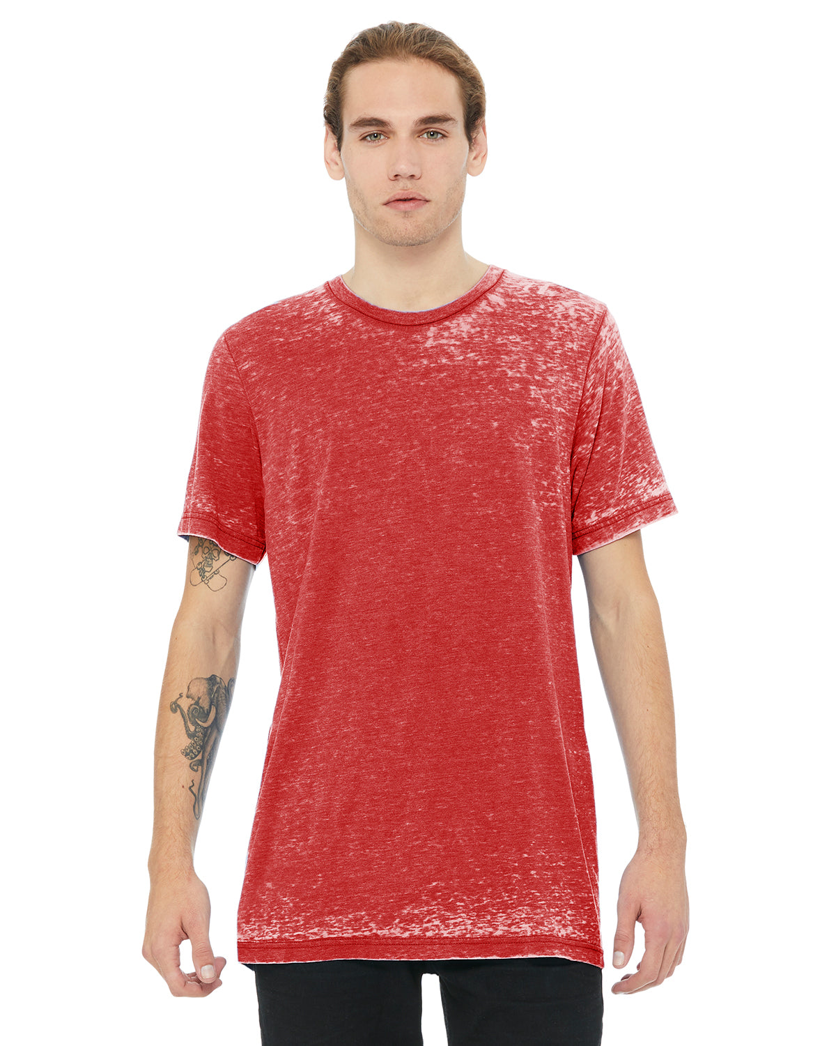 Unisex Poly-Cotton Short-Sleeve T-Shirt - Red Acid Wash