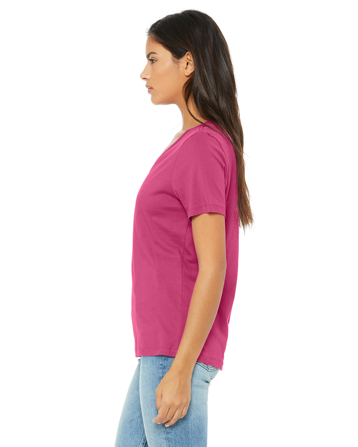 Women's Relaxed Jersey V-Neck T-Shirt - Berry