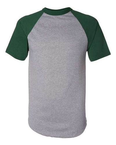 Augusta Sportswear 423 Athletic Heather/ Dark Green — front