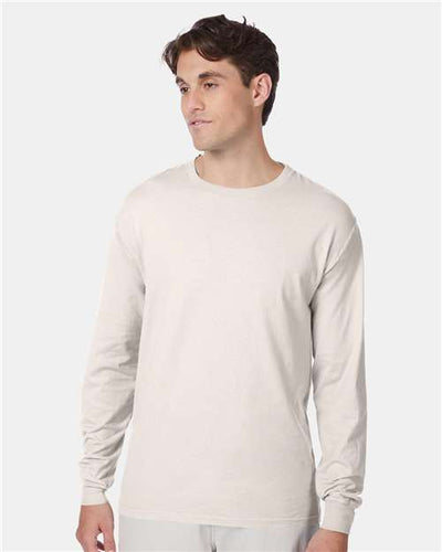 Hanes 5186 Natural — on model front