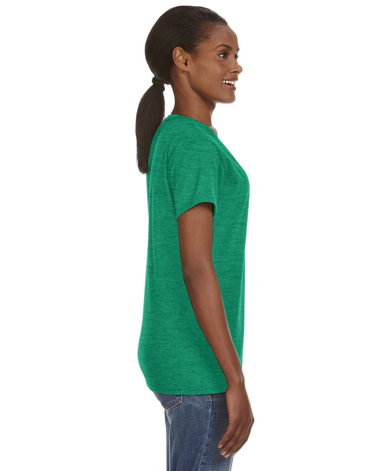 Women's Lightweight V-Neck T-Shirt - Heather Green