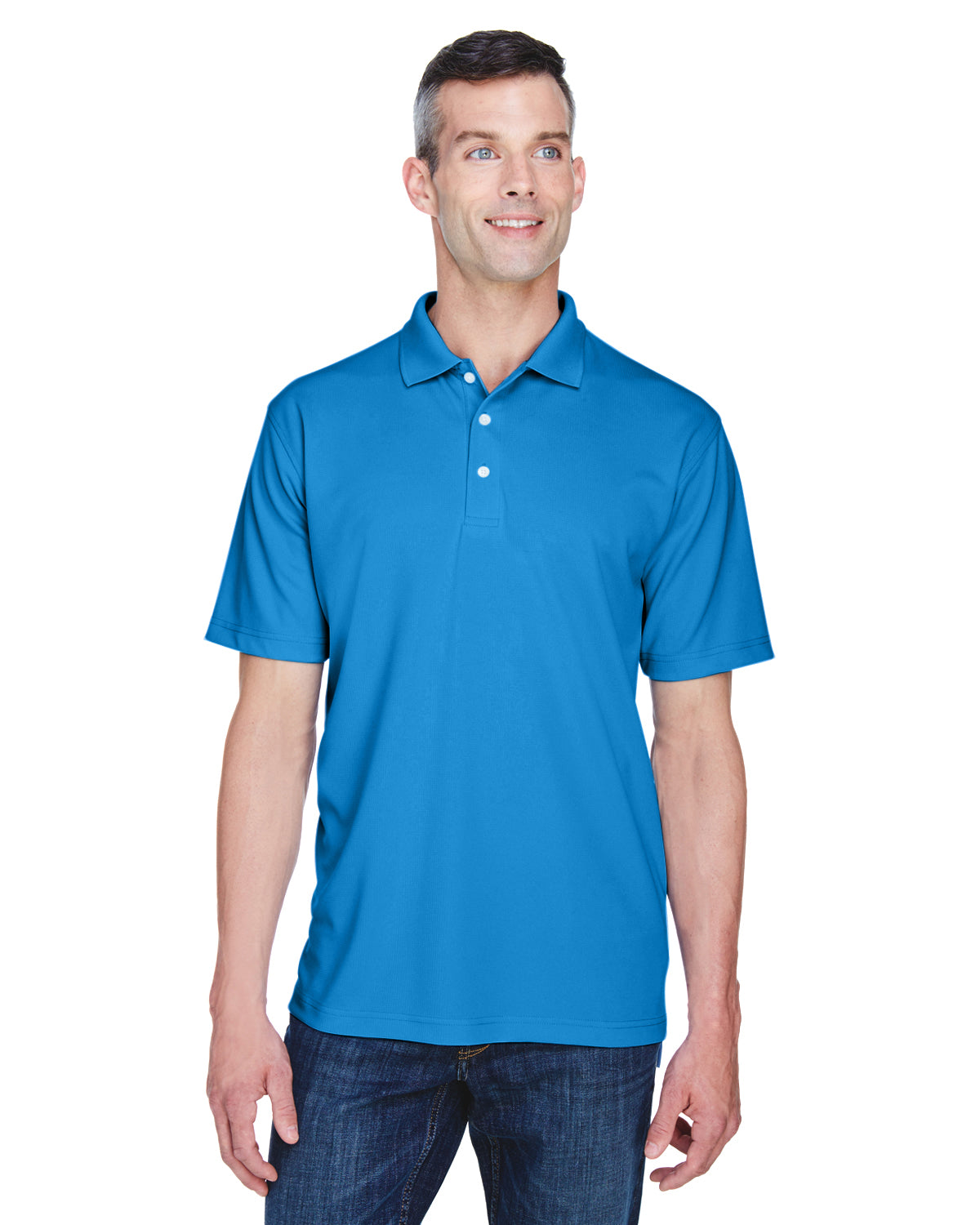 Men's Cool & Dry Stain-Release Performance Polo - Pacific Blue