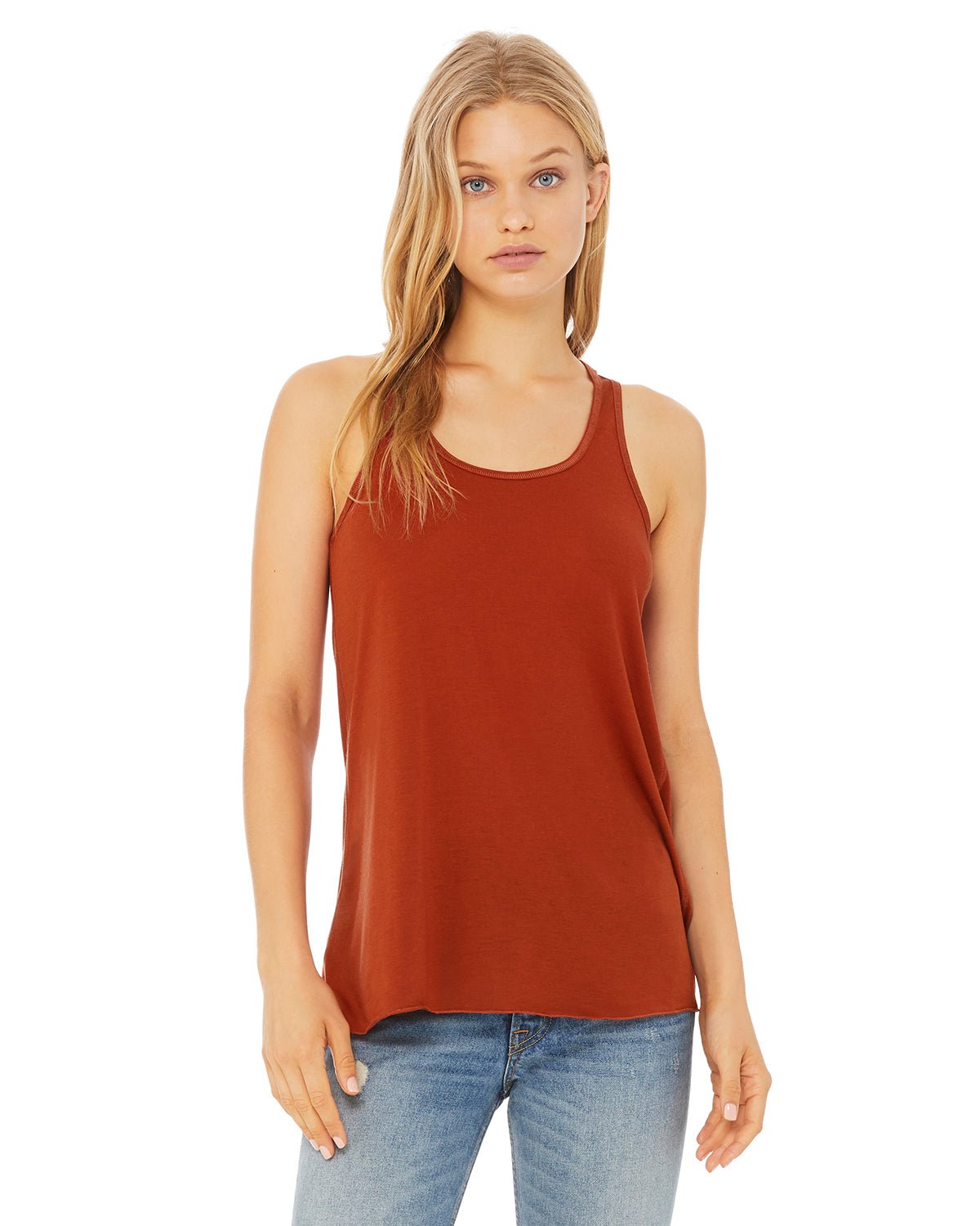 Women's Flowy Racerback Tank - Brick