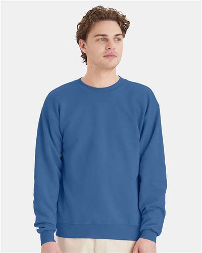 Hanes P160 Denim Blue — on model front