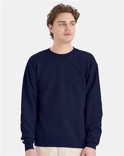 Hanes P160 Navy — on model front