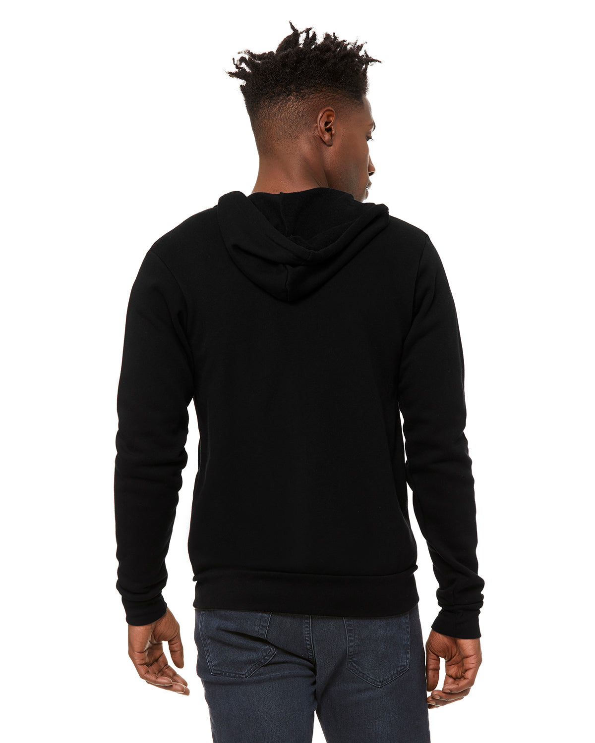 Unisex Poly-Cotton Sponge Fleece Full-Zip Hoodie - Dtg Black