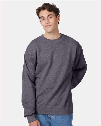 Hanes F260 Charcoal Heather — on model front