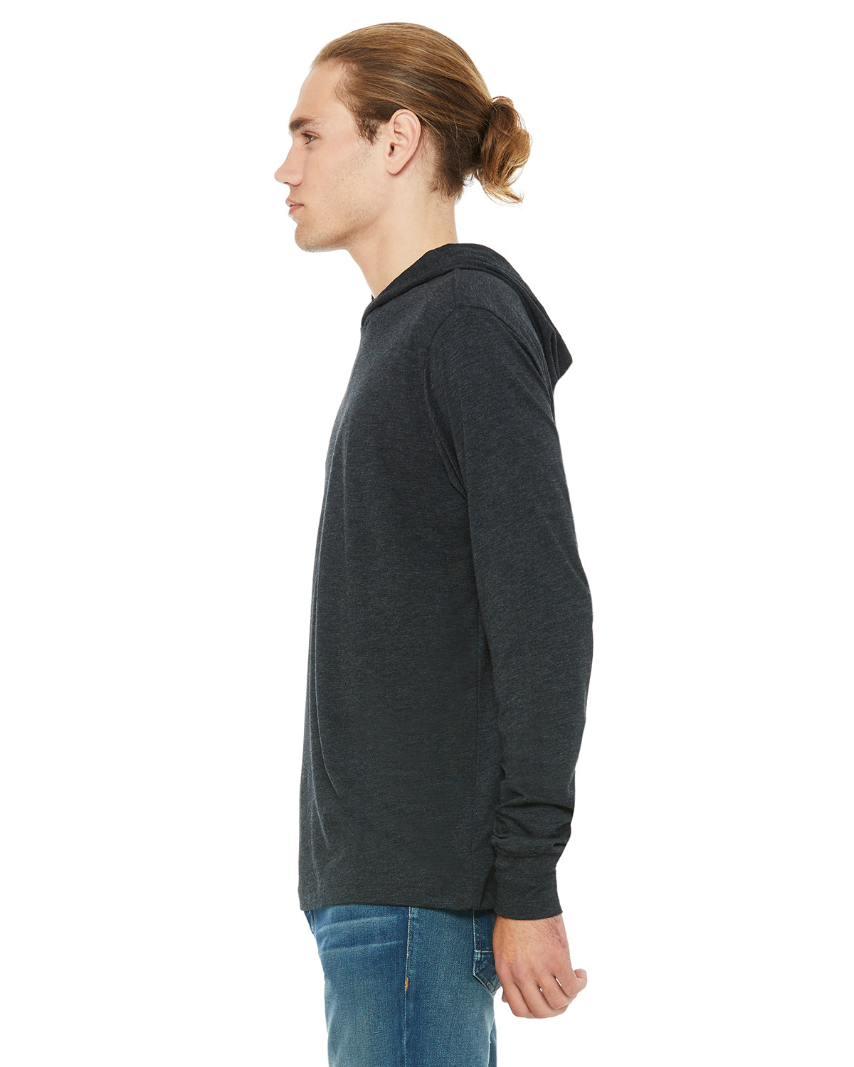 Unisex Jersey Long-Sleeve Hoodie - Charcoal Black Triblend