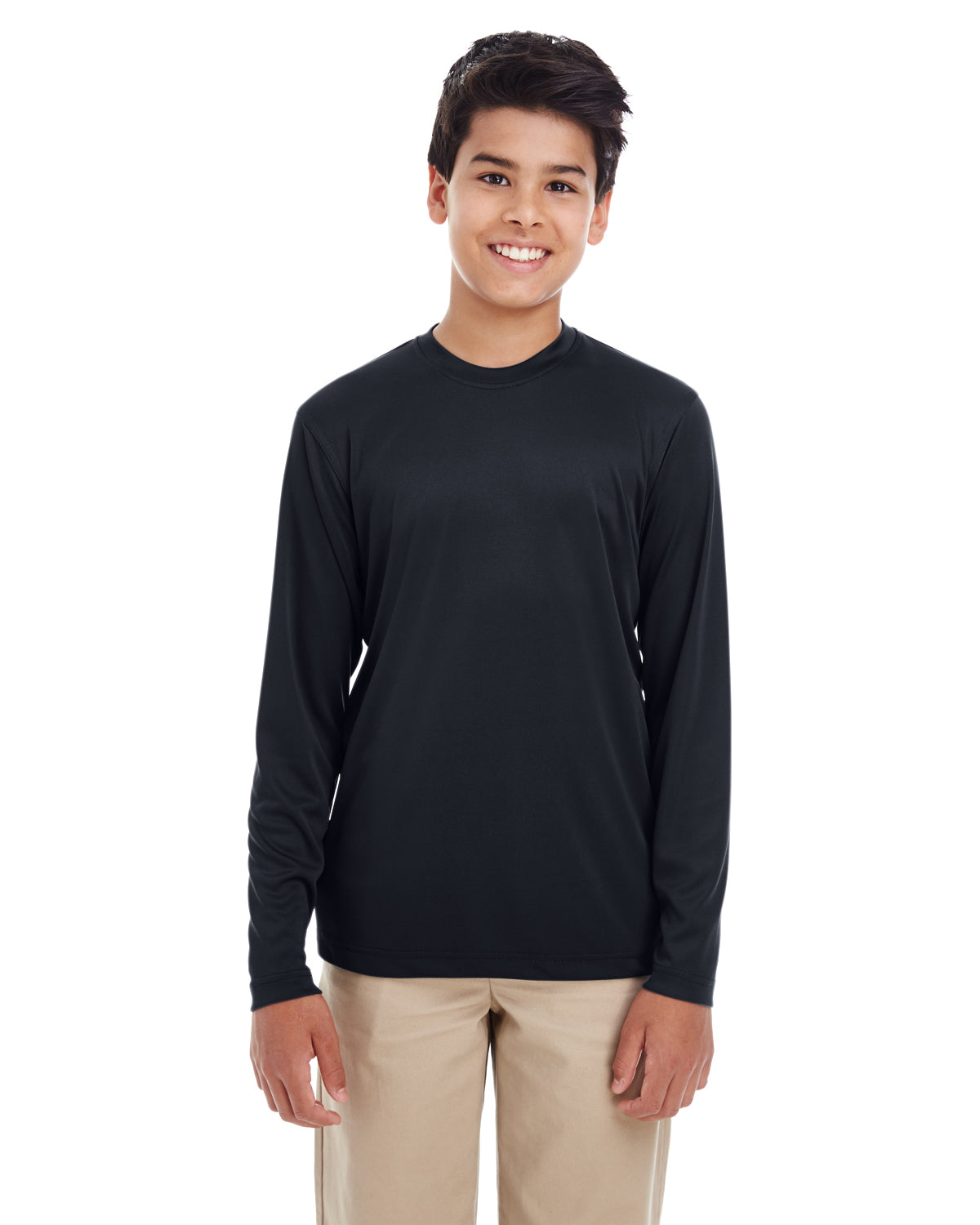 Youth Cool & Dry Performance Long-Sleeve Top - Black