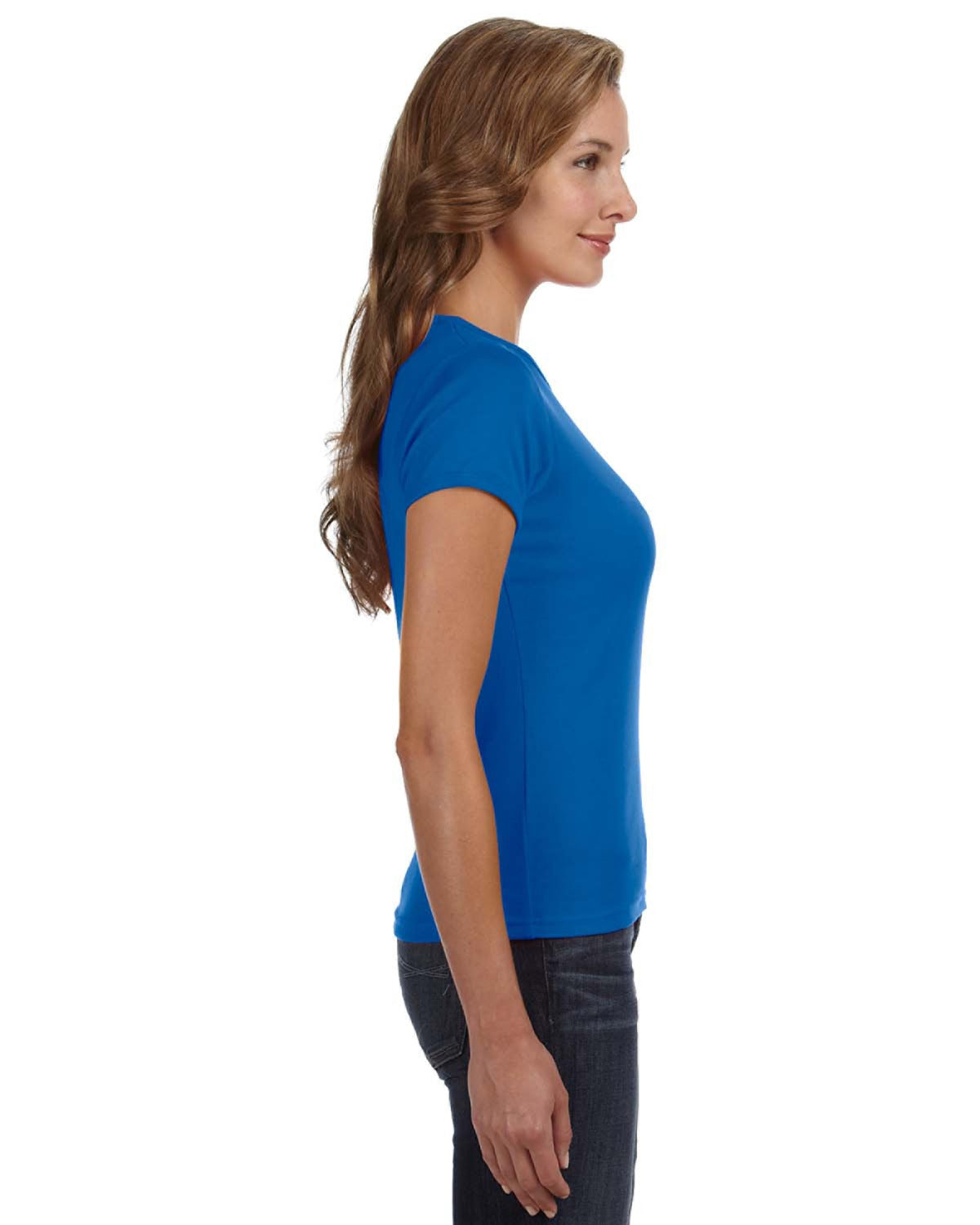 Women's 1x1 Baby Rib Scoop T-Shirt - Royal Blue