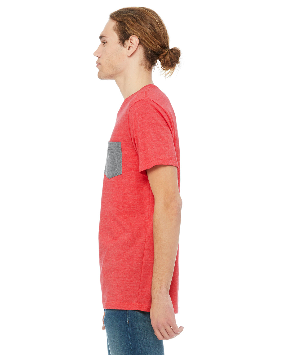Men's Jersey Short-Sleeve Pocket T-Shirt - Heather Red / Heather Deep
