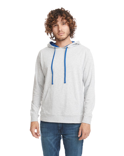 Unisex French Terry Pullover Hoodie - Heather Gray / Royal