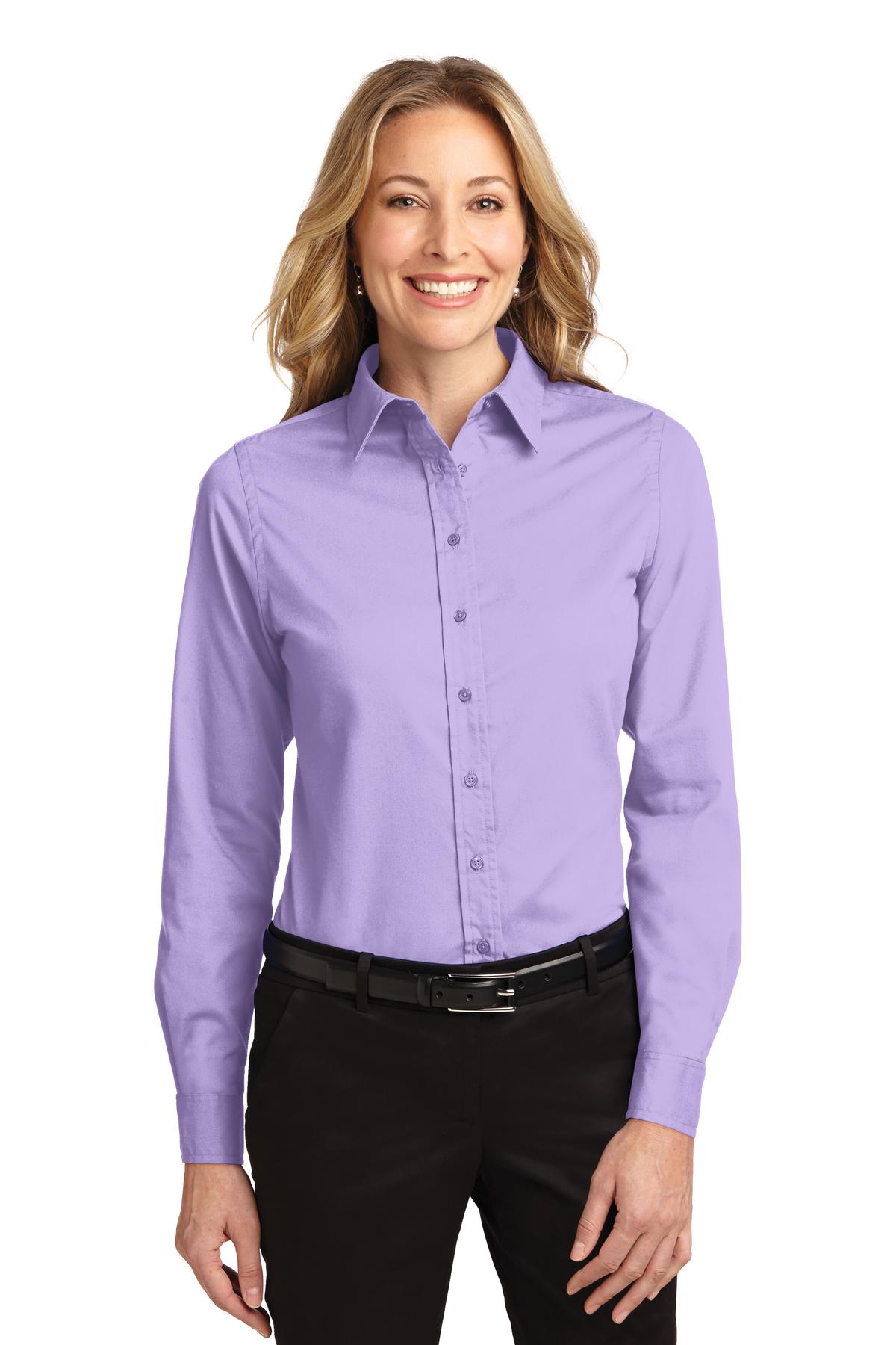Women's Long Sleeve Easy Care Shirt - Bright Lavender