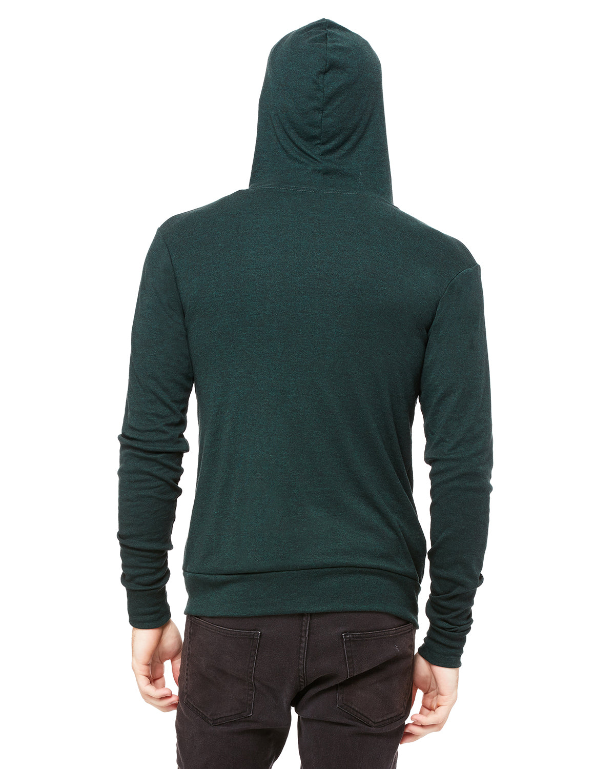 Unisex Triblend Full-Zip Lightweight Hoodie - Emerald Triblend