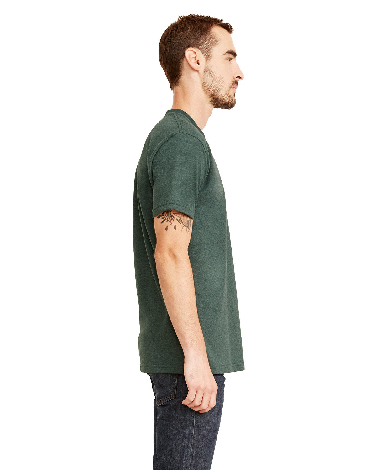 Men's Sueded Crew - Heather Forest Green