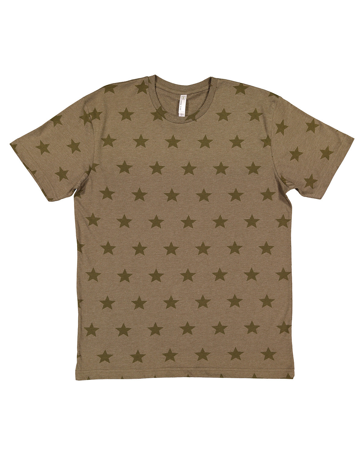 Unisex Star Print T-Shirt - Military Green Star