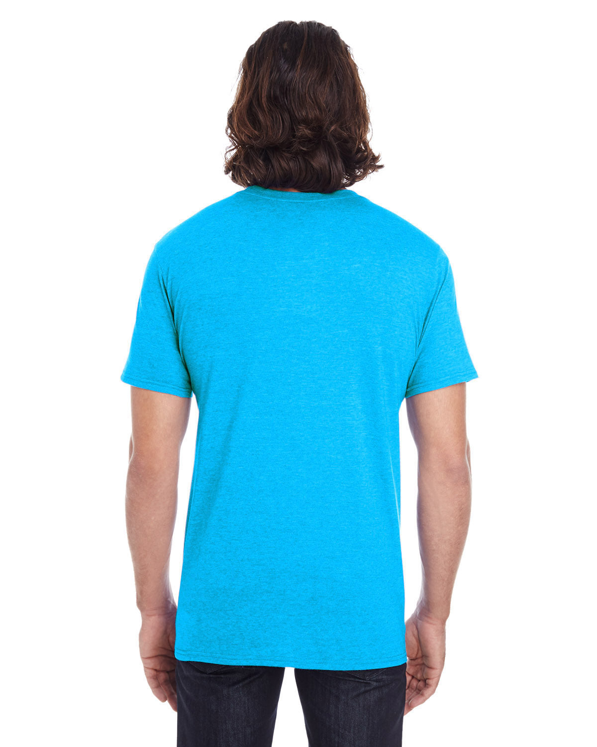 Lightweight Softstyle T-Shirt - Heather Caribbean Blue