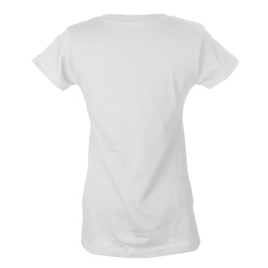 Women's Slim Fit Fine Jersey V-Neck - White