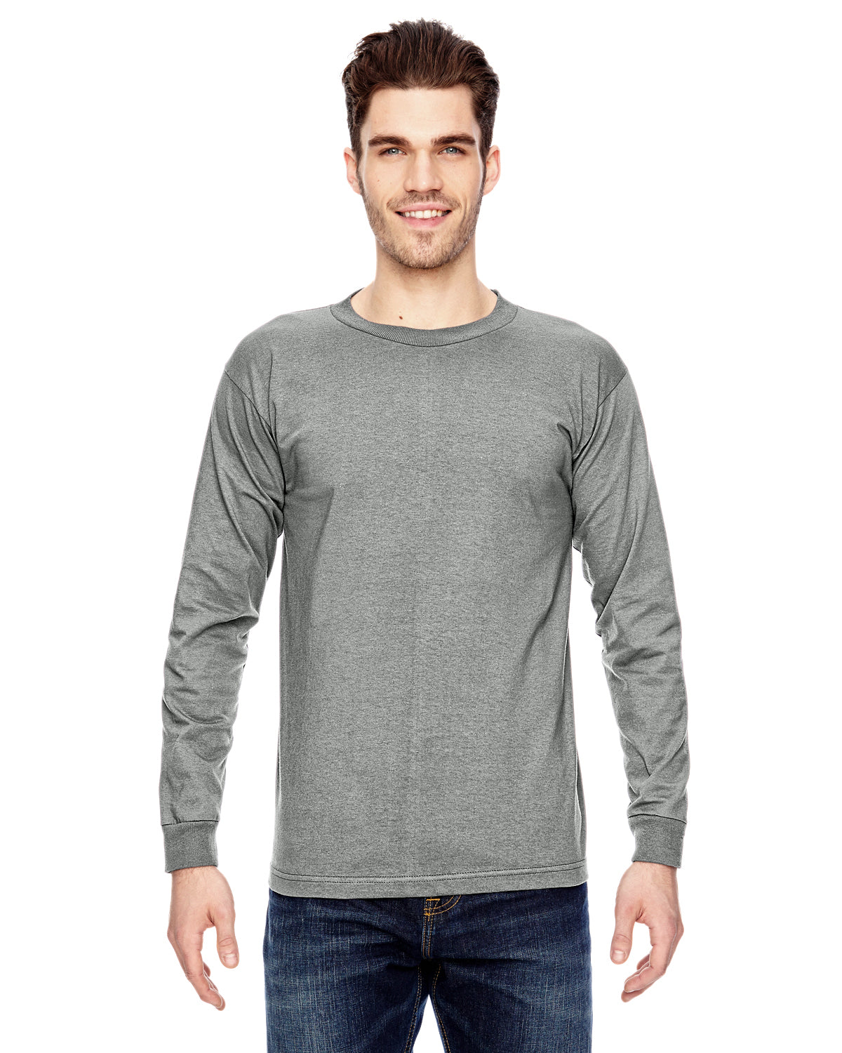 Unisex 100% Cotton Long Sleeve T-Shirt - Dark Ash