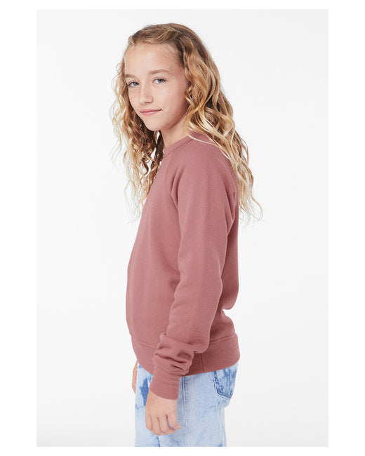 Youth Sponge Fleece Raglan Sweatshirt - Mauve