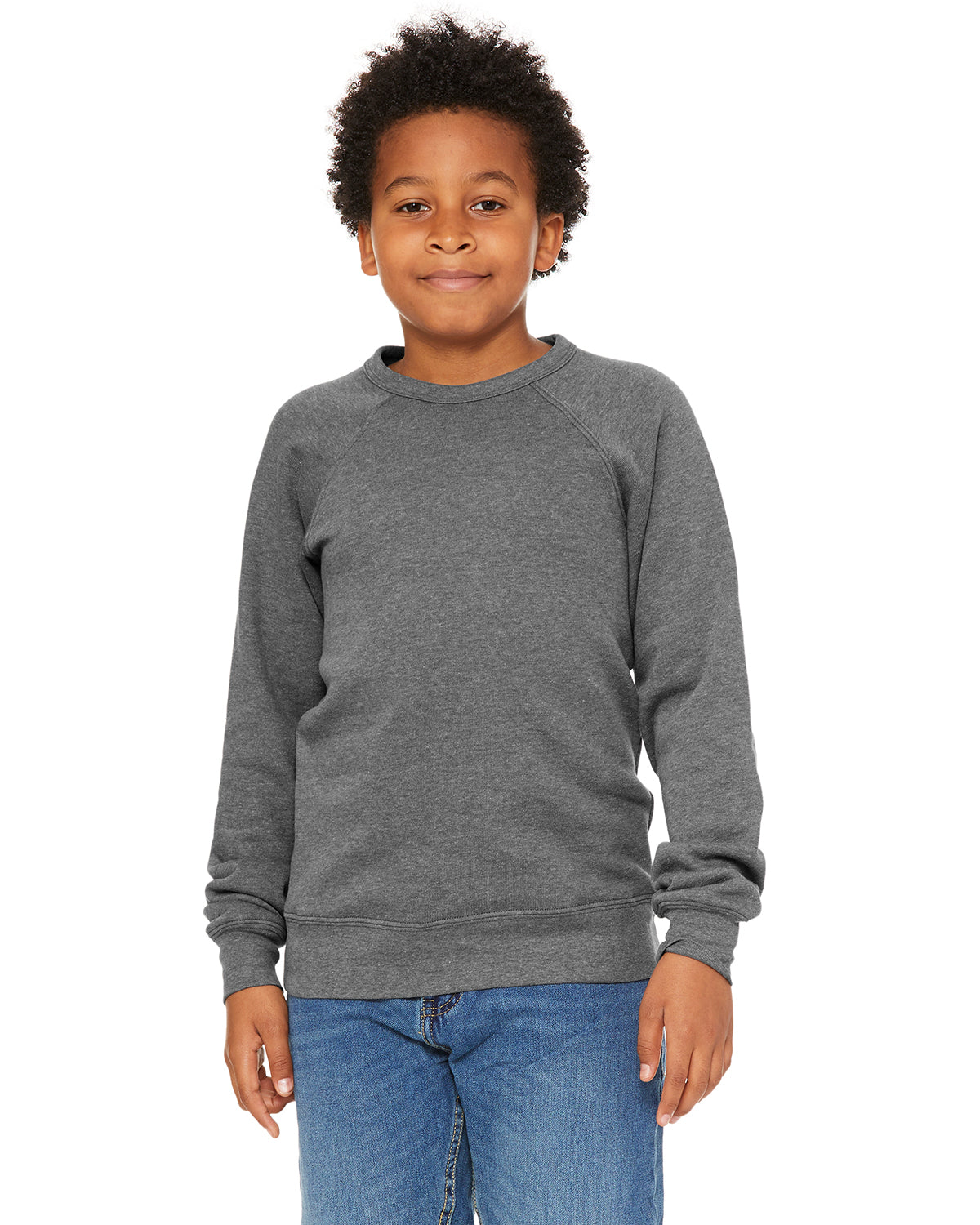 Youth Sponge Fleece Raglan Sweatshirt - Heather Deep