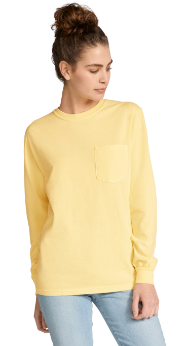 Unisex Heavyweight RS Long-Sleeve Pocket T-Shirt - Butter