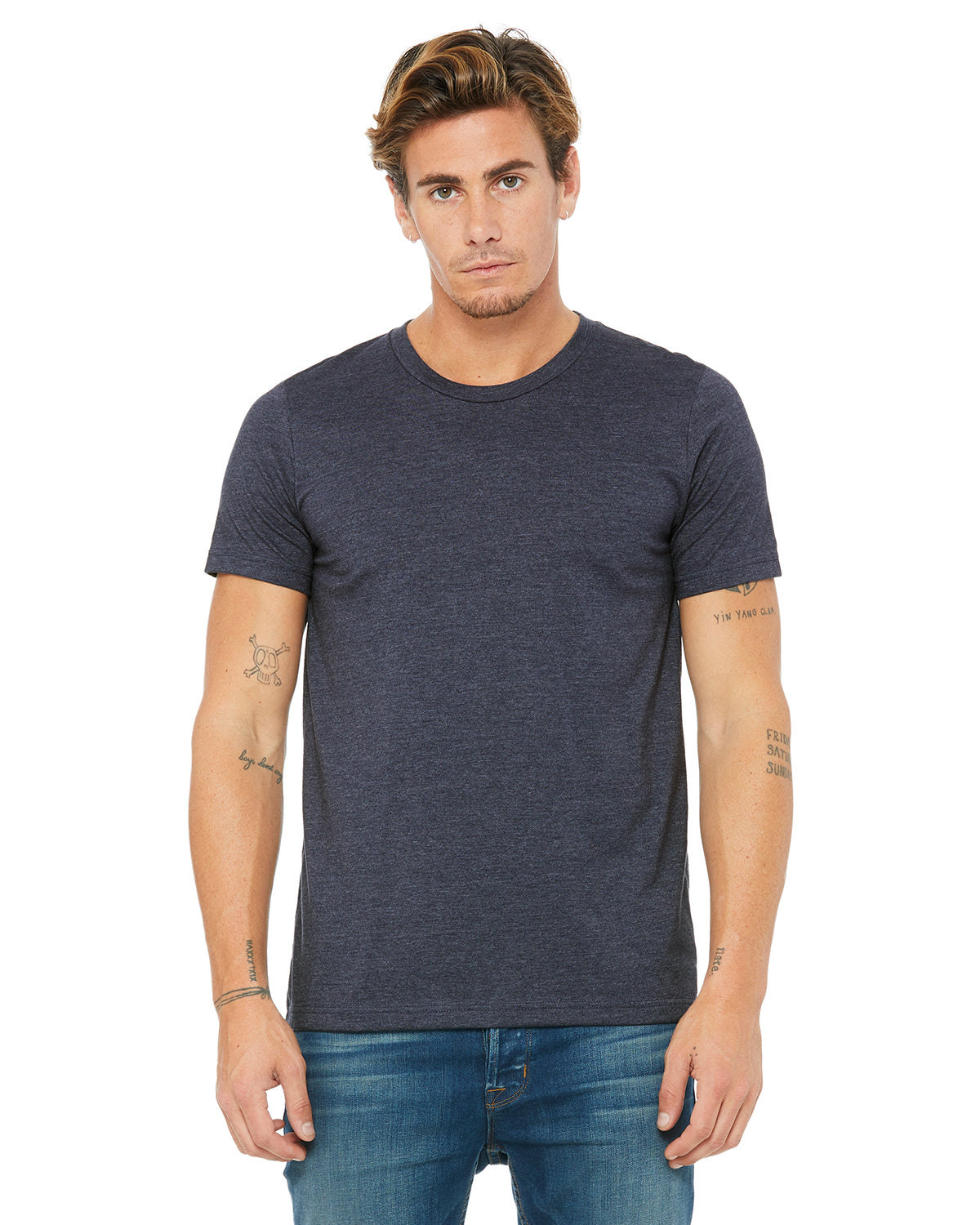 Unisex Heather CVC T-Shirt - Heather Navy