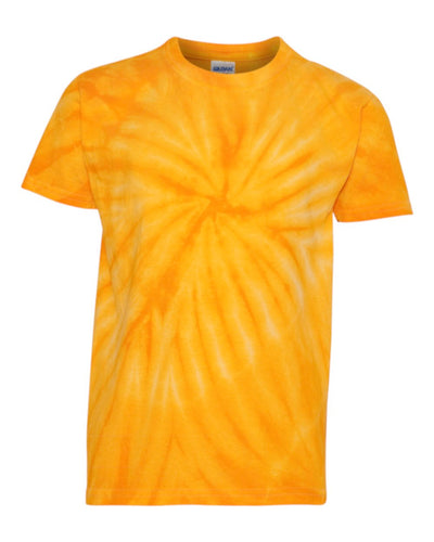 Youth Cyclone Vat-Dyed Pinwheel Short Sleeve T-Shirt - Gold