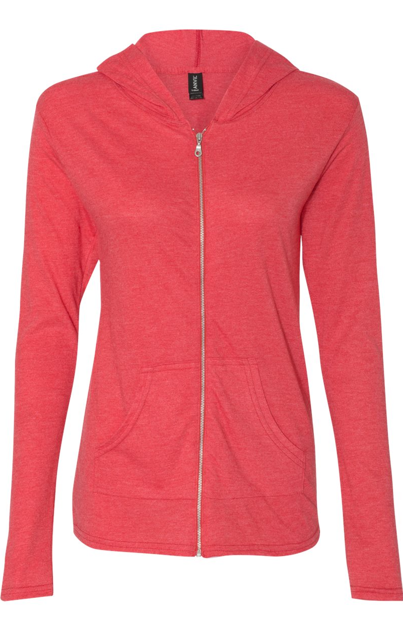 Women's Triblend Full-Zip Jacket - Heather Red