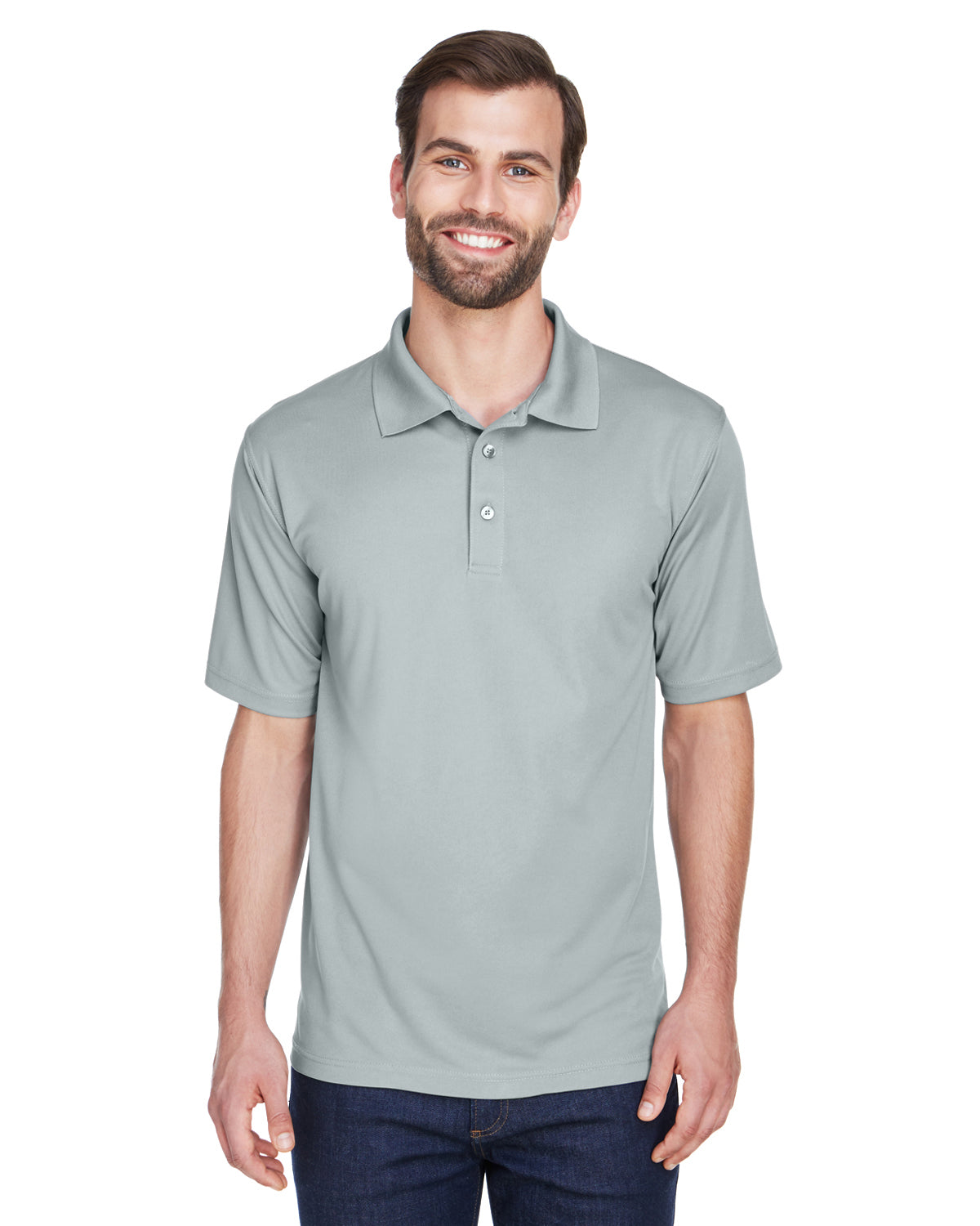 Men's Cool & Dry Mesh Piqué Polo - Silver